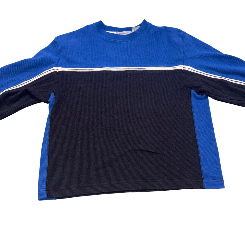 Vintage Race Wear Colorblock Waffle Knit Kids Large Blue Pineapple Connection